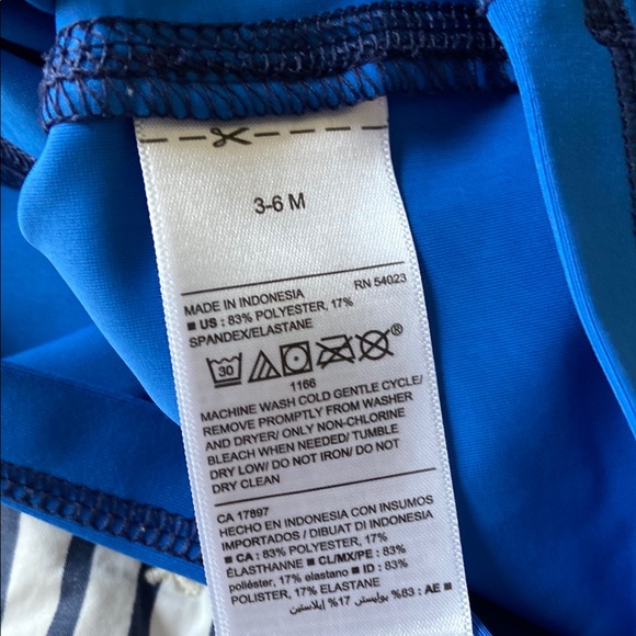 3/$15 Old Navy Blue Rashguard Swim top - Picture 3 of 5